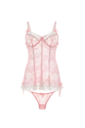 Blush Lace Garter Lingerie Set