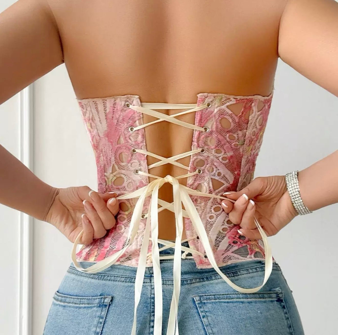 Floral Lace Corset Top