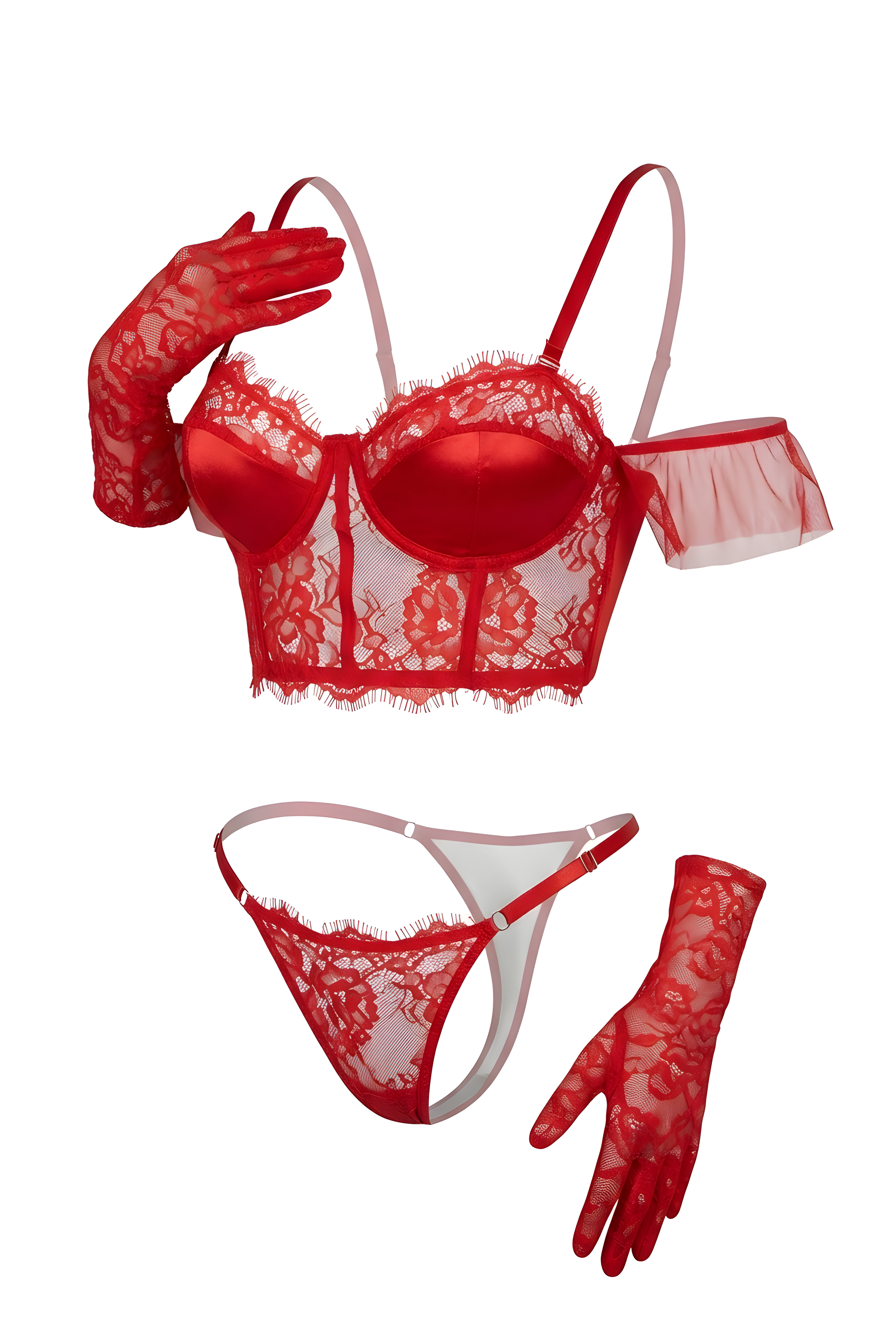 Scarlet Temptation Lace Set