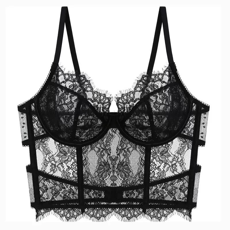 Noir Lace Corset Bra