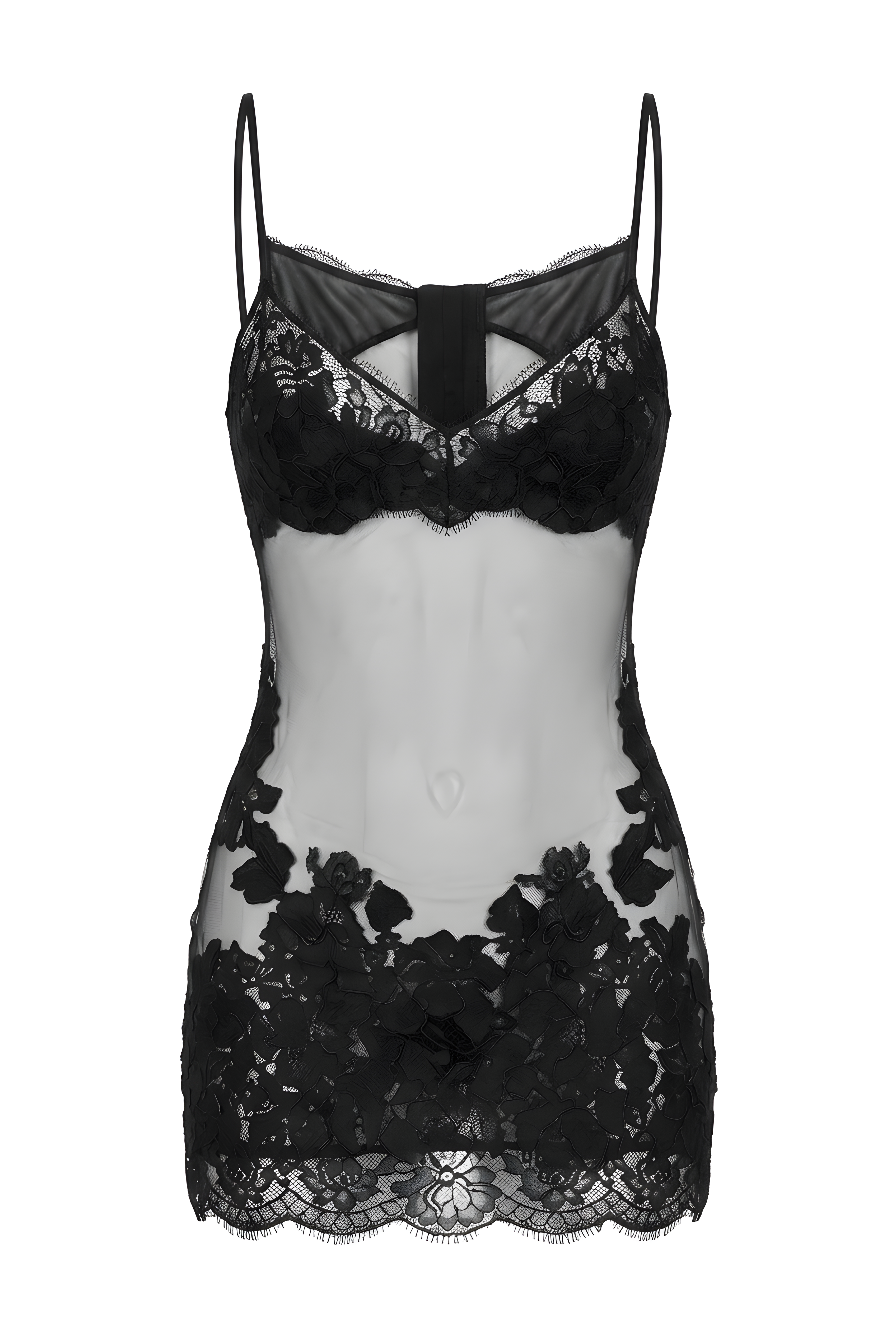 Midnight Blossom Lace Slip